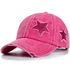Stars Scratched Washed Cotton Baseball Cap