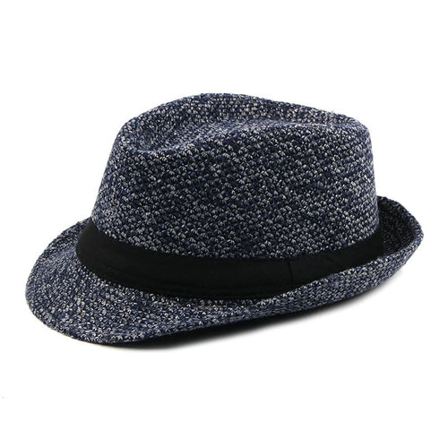 Blue British Wool Trilby Hat