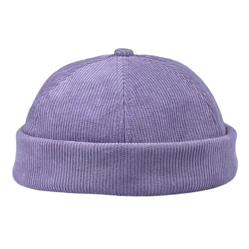 Purple Corduroy Docker Cap
