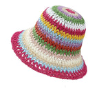 Summer Multicolor Wide Brim Bucket Crochet Hat