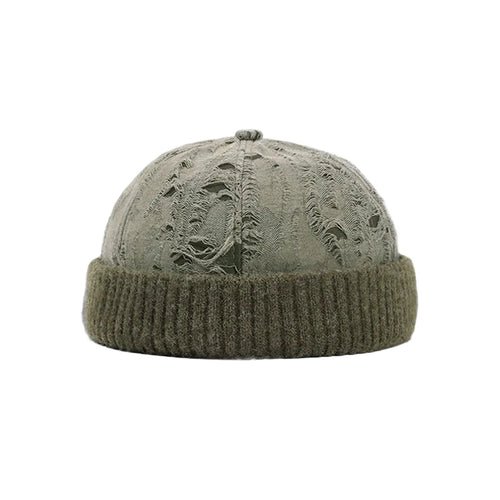 Green Brimless Docker Cap