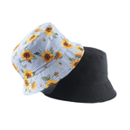 Sunflowers Striped Cotton Bucket Hat