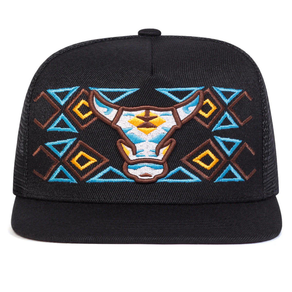 Rancher OX Head Sunset Bull Trucker Snapback Cap