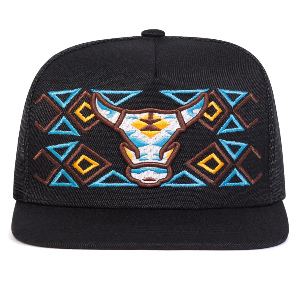 Rancher OX Head Sunset Bull Trucker Snapback Cap