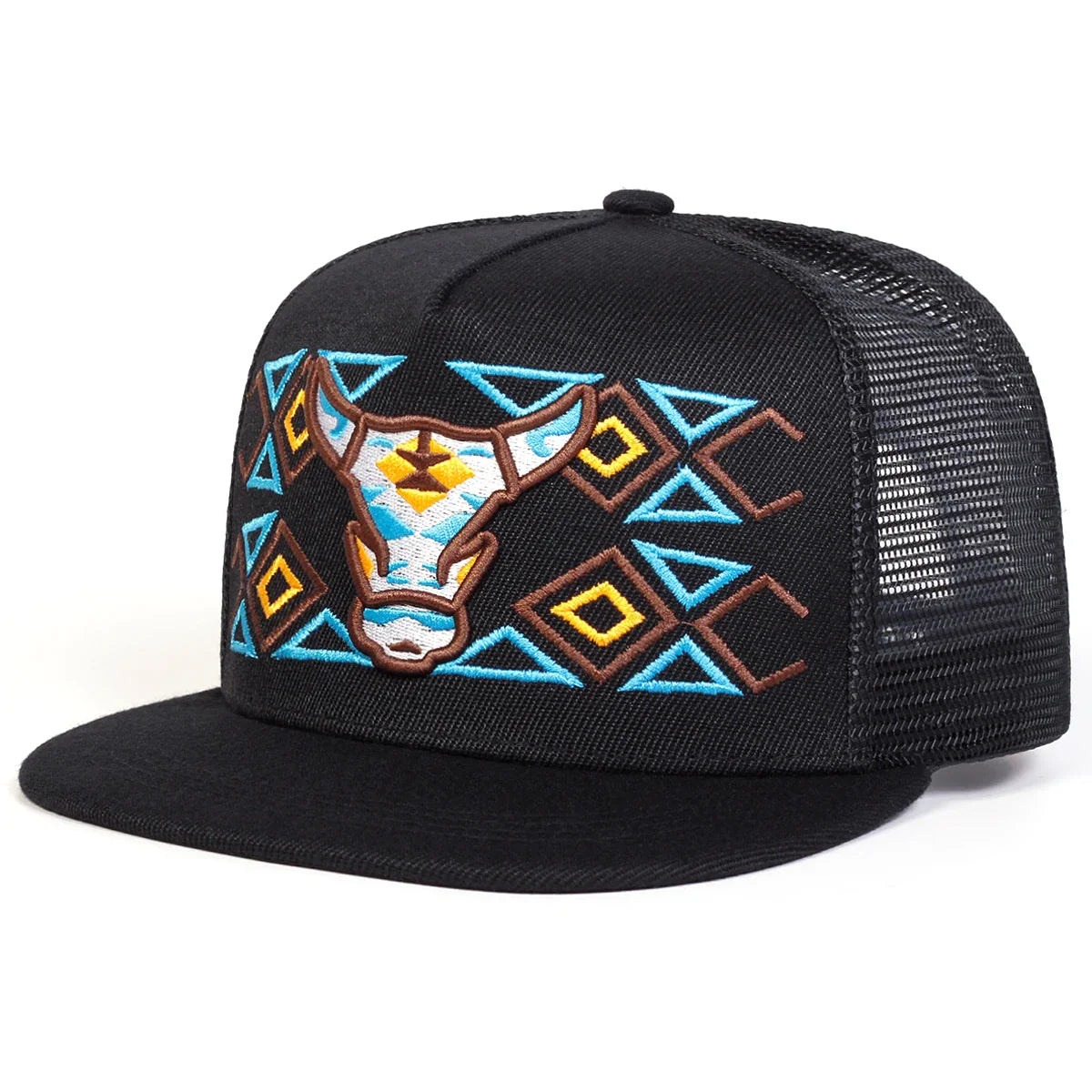 Rancher OX Head Sunset Bull Trucker Snapback Cap