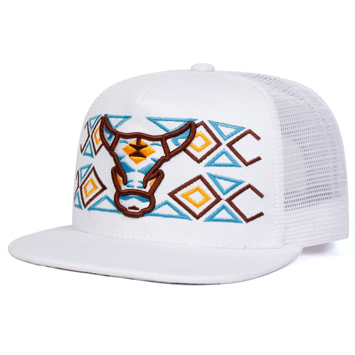 Rancher OX Head Sunset Bull Trucker Snapback Cap