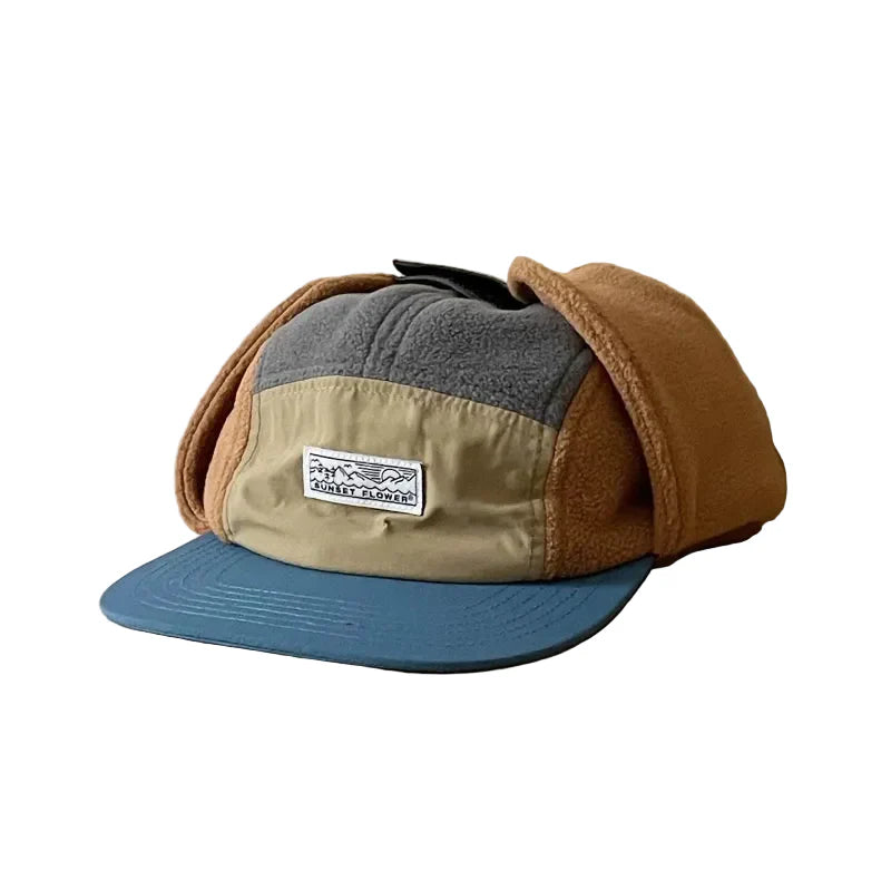 Sunset Flower Winter Earflaps Baseball Cap