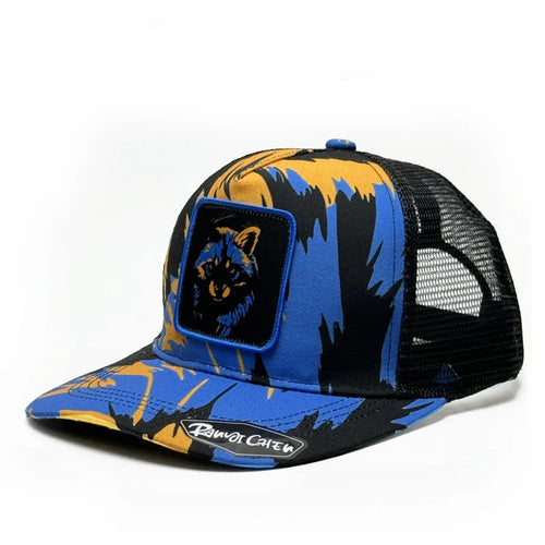 Natural and blue Abstract Trucker Cap