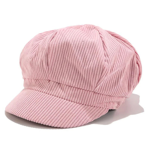 Pink Corduroy Newsboy Cap for men
