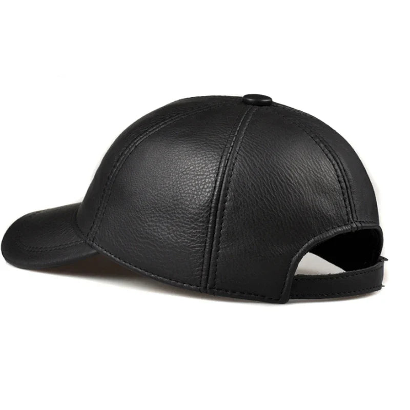 Tancarville Genuine Leather Baseball Cap