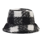 Tarly Winter Plaid Fur Bucket Hat