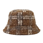 Tarly Winter Plaid Fur Bucket Hat
