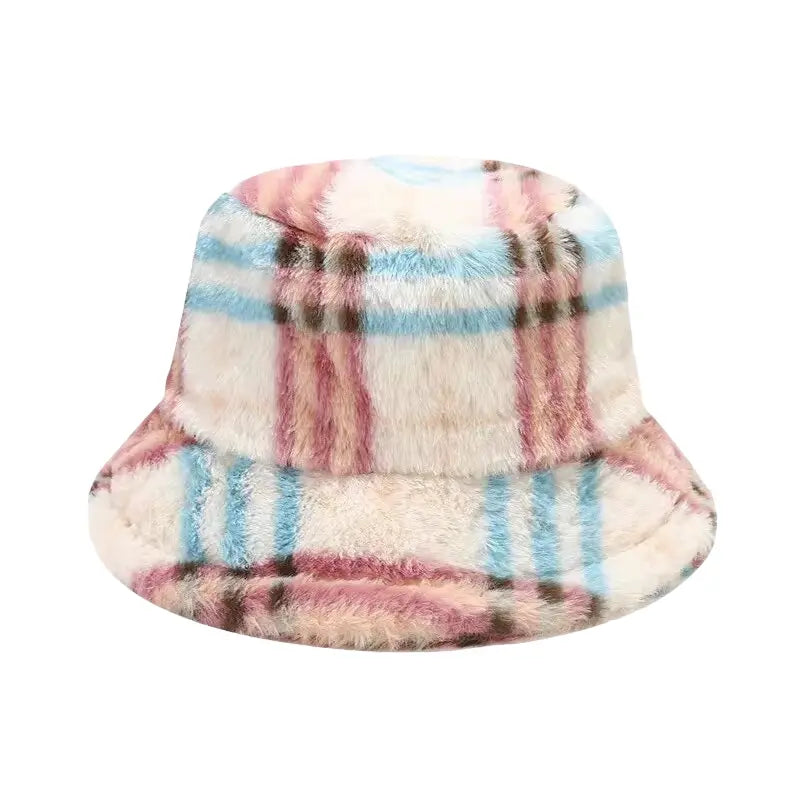 Taylor Fur Plaid Bucket Hat