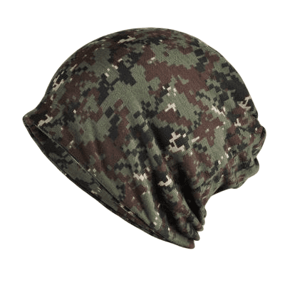 Green Camouflage Snood Beanie