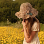 Tayrona Women Summer Sun Raffia Crochet Hat