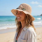 Tayrona Women Summer Sun Raffia Crochet Hat