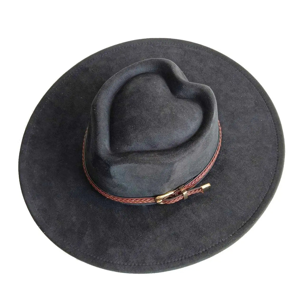 Black heart-shaped suede hat – unique fashion hat