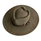 Green heart-shaped suede hat – unique fashion hat
