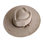 Beige heart-shaped suede hat – unique fashion hat