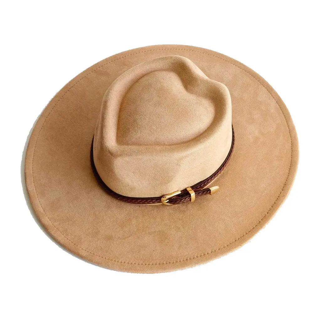 Khaki heart-shaped suede hat – unique fashion hat