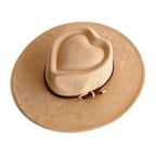 Khaki heart-shaped suede hat – unique fashion hat