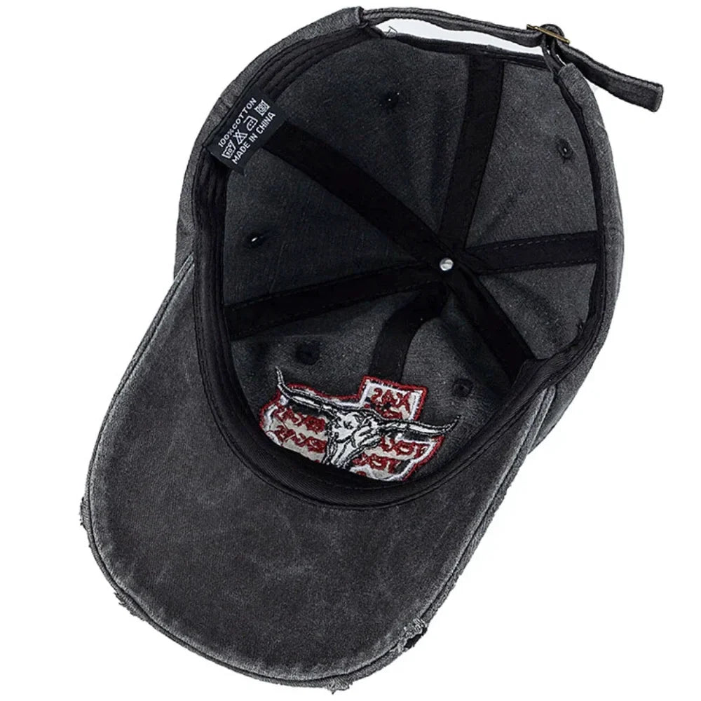 Texas Ranch Bullhead Washed Cotton Baseball Cap