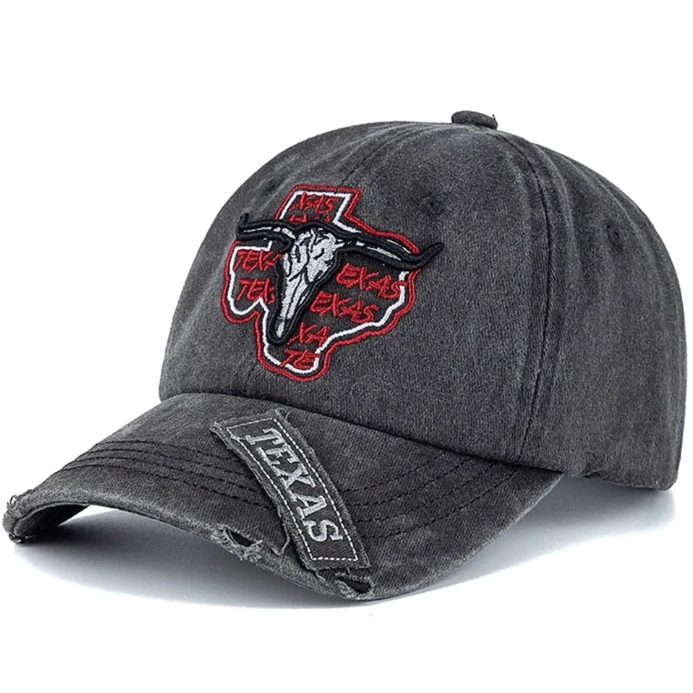 Texas Ranch Bullhead Washed Cotton Baseball Cap