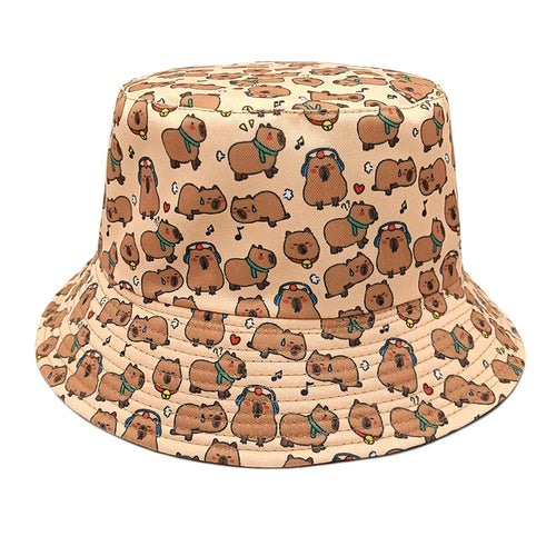 Khaki Capybara Bucket Hat