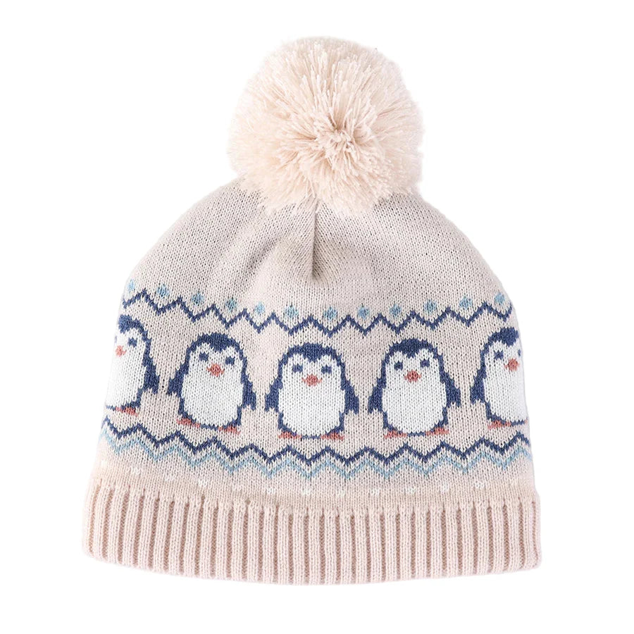 The Penguins Kids Winter Knitted Pom-Pom Beanie
