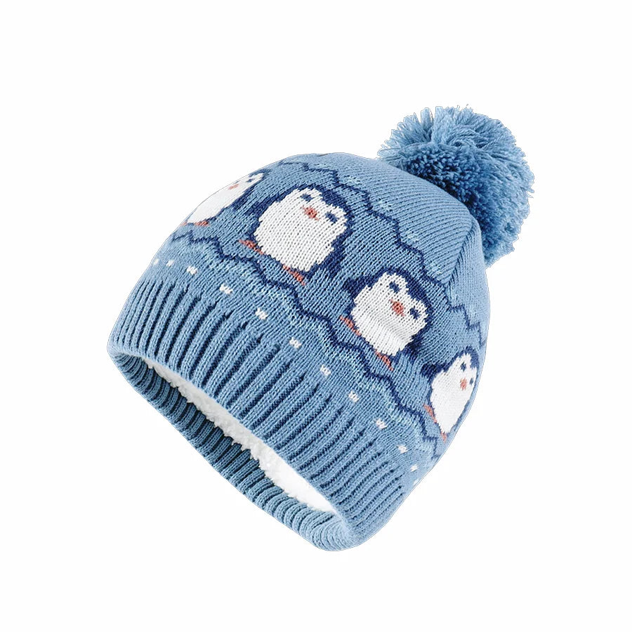 The Penguins Kids Winter Knitted Pom-Pom Beanie