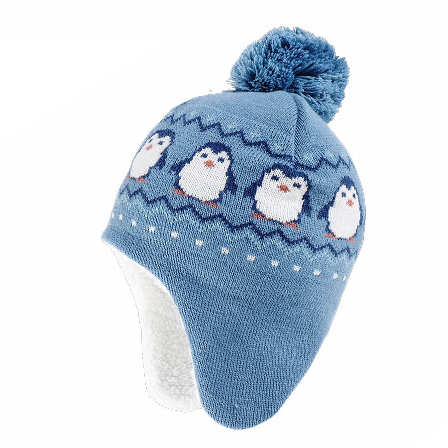 The Penguins Kids Winter Knitted Pom-Pom Beanie