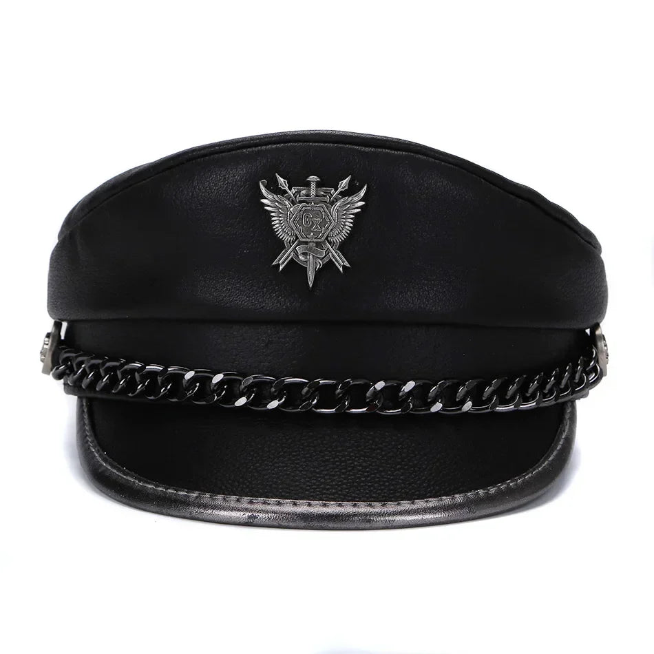 The Royal Shield Genuine Leather Sailor Cap