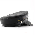 The Steampunk Death Black Leather Sailor Cap