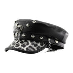 The Steampunk Death Black Leather Sailor Cap