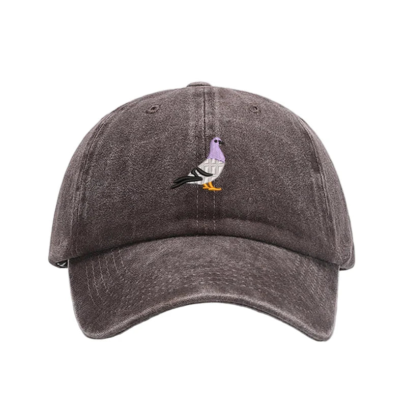 The Watching Pigeon Washed Cotton Baseball Cap