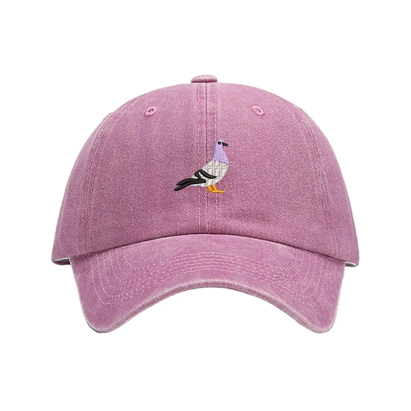 The Watching Pigeon Washed Cotton Baseball Cap