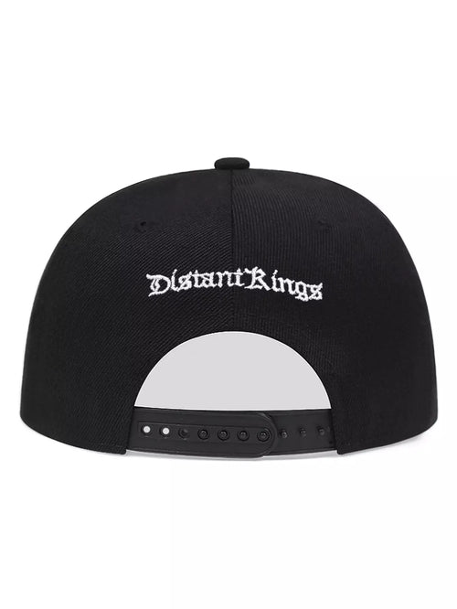 Black Snapback Cap back view