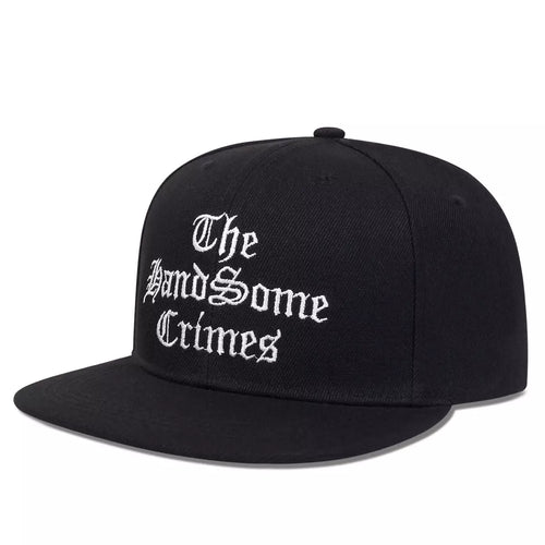 Black Snapback Cap back view