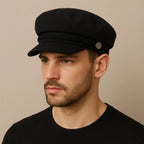 The Crown Black Cotton Sailor Cap