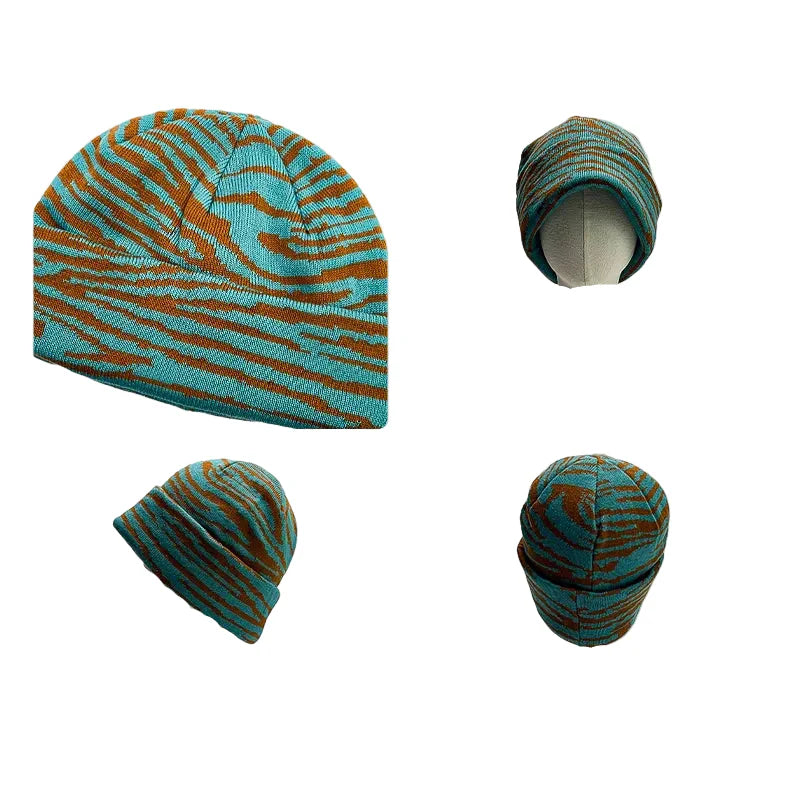 Tiger Skin Winter Knitted Beanie