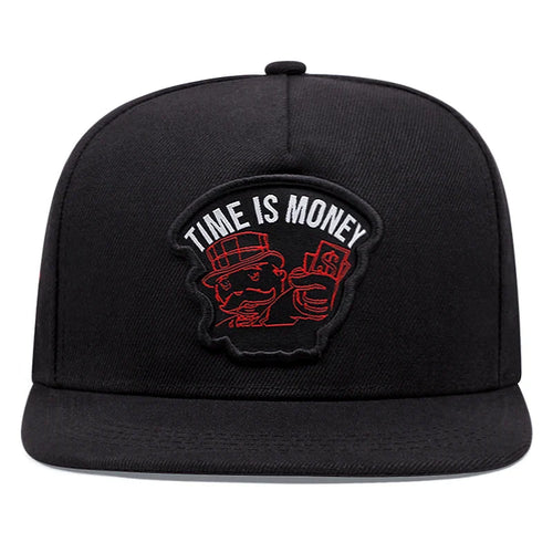 Black Snapback Cap back view
