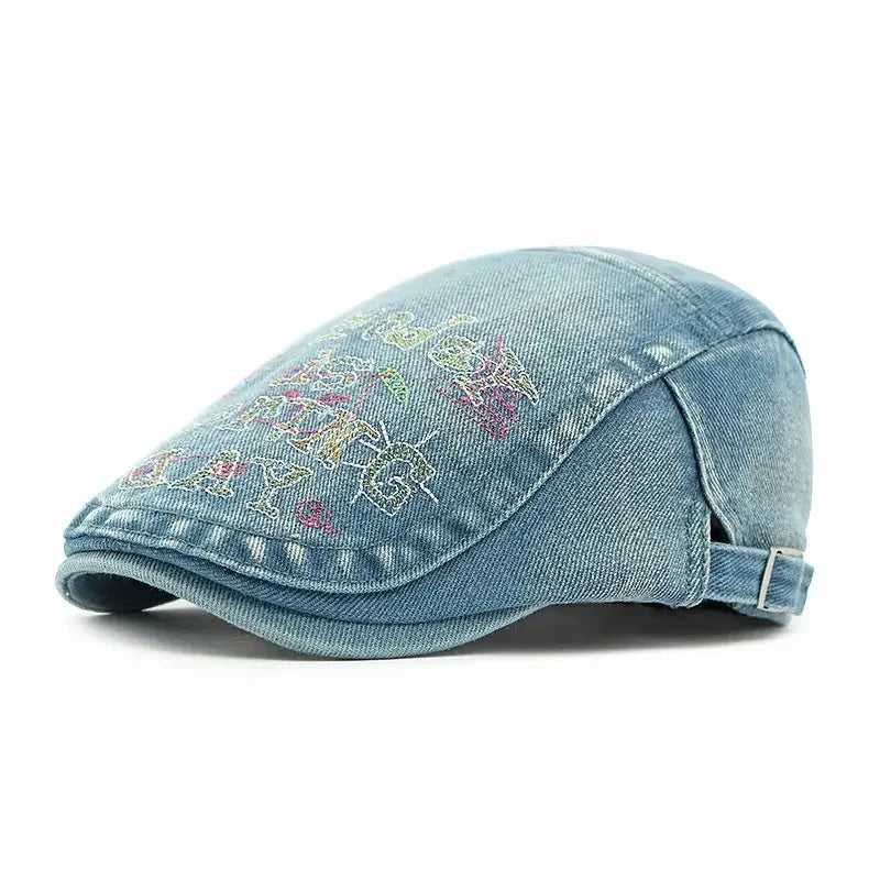 Today is Boring Day Denim Flat Cap