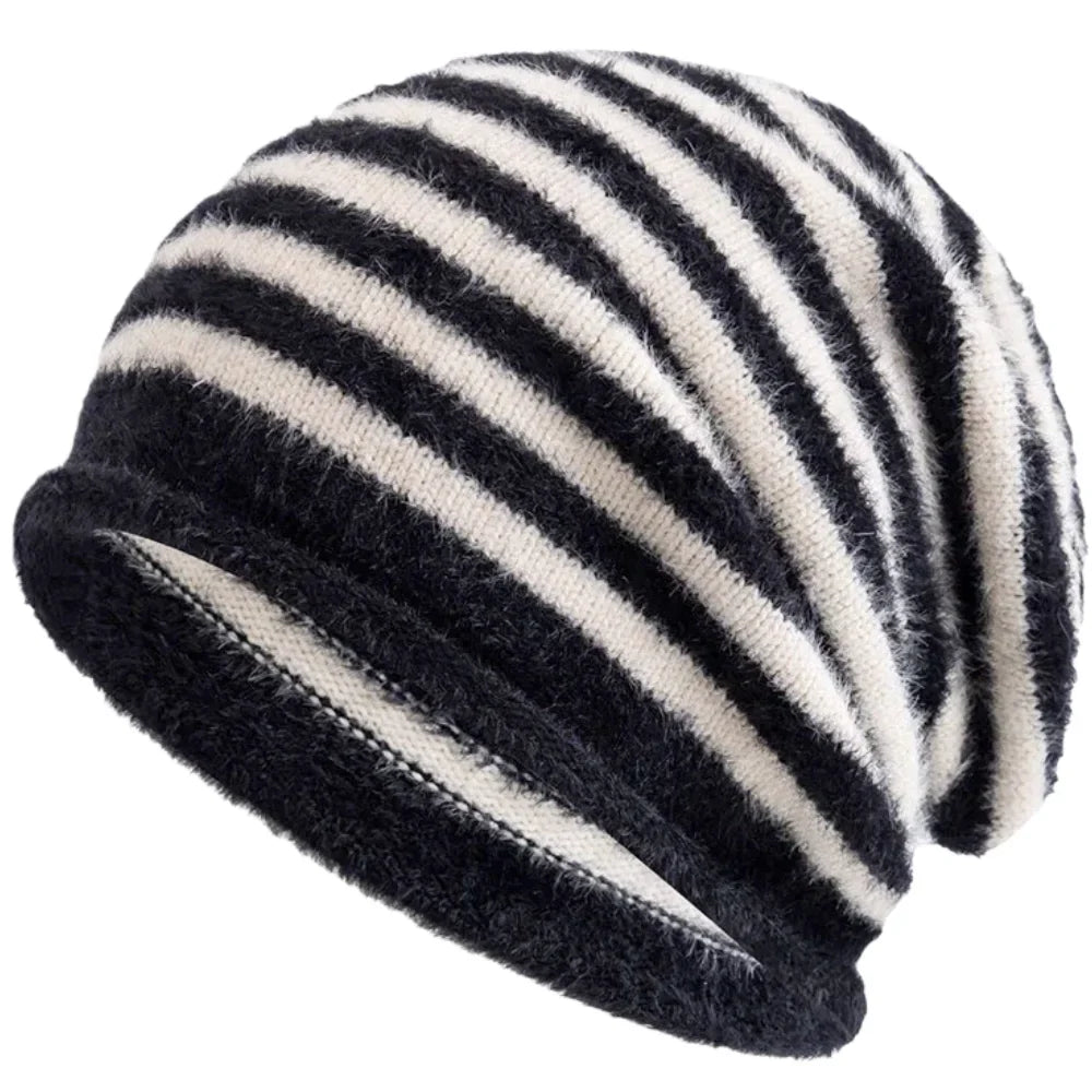 Toronto Winter Striped Fur Beanie