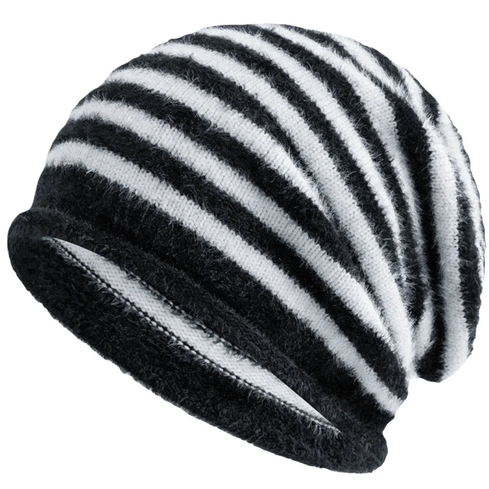 Toronto Winter Striped Fur Beanie