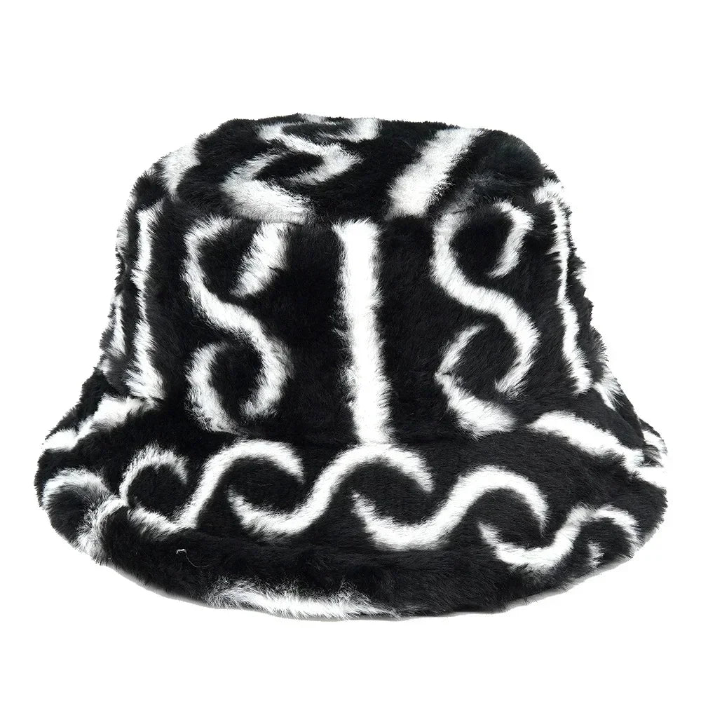 Tribal Symbols Fur Bucket Hat