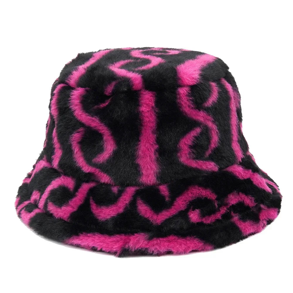 Tribal Symbols Fur Bucket Hat