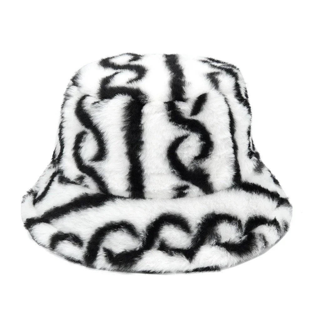 Tribal Symbols Fur Bucket Hat