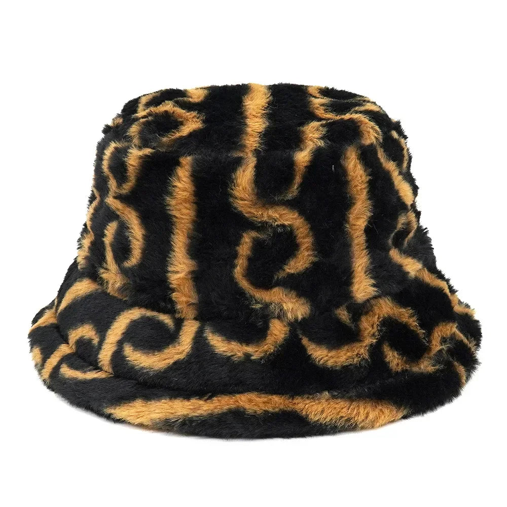 Tribal Symbols Fur Bucket Hat