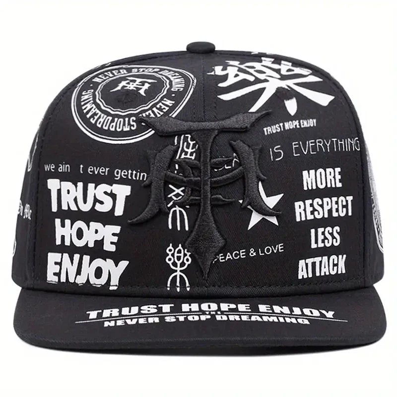 Trust Hope Enjoy Gothic Snapback Cap