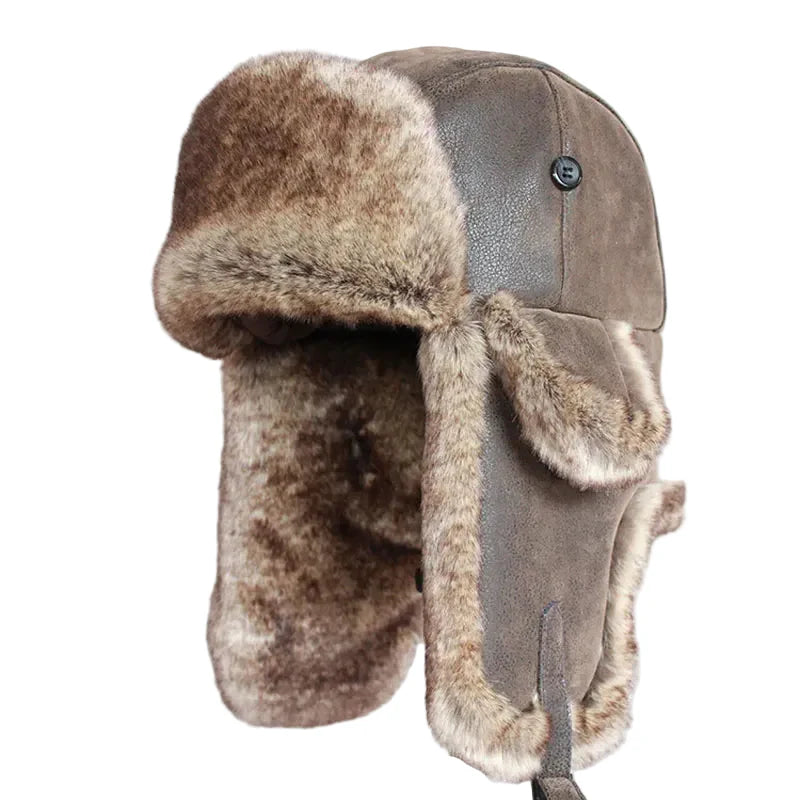 Twin Cities Leather Fur Bomber Hat